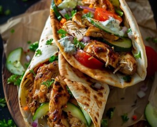 Csirke gyros házi tzatzikivel