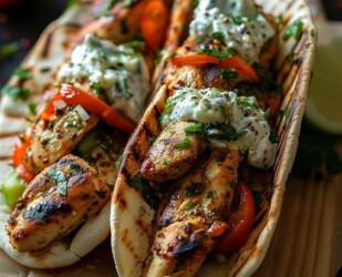 Csirke gyros pitában tzatzikivel