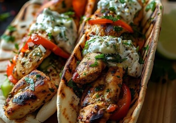 Csirke gyros pitában tzatzikivel